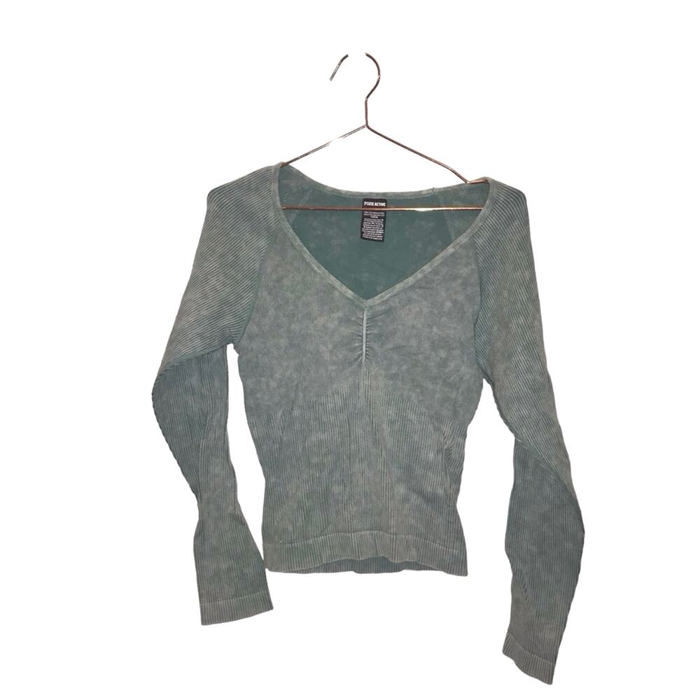 Victoria's Secret PINK Active Green Thermal Crop Top - L